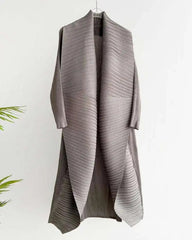 Luxury Open-Front Plisse Duster