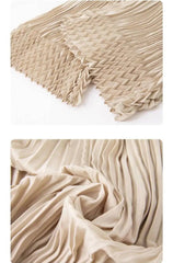 Geometric Pleated Wide Leg Pants
