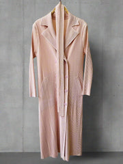 Truly Pleated Stretchy Long Coat