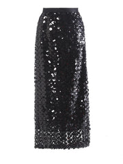 Floral Sequin Pull-On Midi Skirt