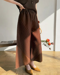 Luxe Plissé Wide-Leg Pants