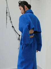 Luxury Wool-Blend Asymmetrical Coat