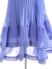 Pleated Asymmetric Ruffle Skirt