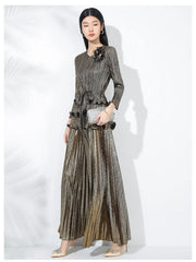 Truly Pleated 2-Piece Top & Extra Wide Leg Pants