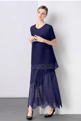 Luxury Sequin Pleated Top & Skirt