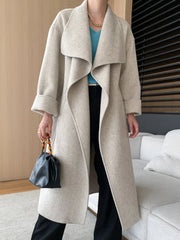 Luxury Wool-Blend Open Coat