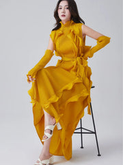 Truly Plissé Ruffle Sleeveless Dress