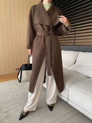 Luxury Wool-Blend Open Coat