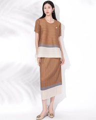 Elegant Pleated Tunic Skirt Set