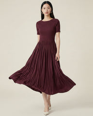 Luxury Pleated Flowy Travel Dress