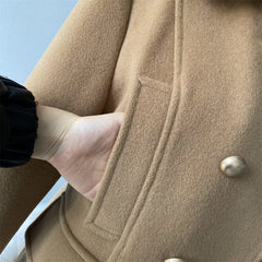 Wool Coat with Mongolian Lamb Fur