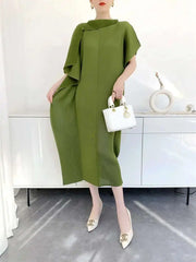 Pleated Tunic Short Sleeve Dress
