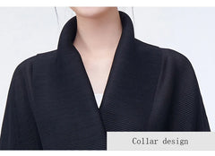 Luxe Black Wrap Top & Pleated Skirt Set
