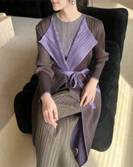 Luxury Pleated Longline Coat