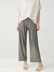 Luxurious Plissé Wide-Leg Trouser