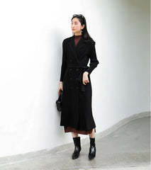 Truly Pleated Stretchy Long Coat