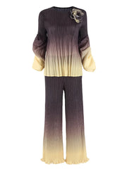 Luxe Japanese Pleated Two-Piece Set