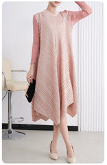 Luxury Metallic Pleats Dress