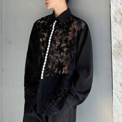Men's Lace Button-Up Shirt