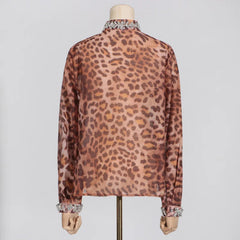 Crystal Leopard Blouse & Skirt