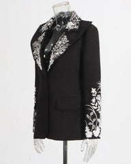 Luxury Floral Embroidered Blazer