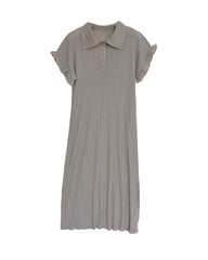 Elegant Plisse Ruffle Sleeve Dress