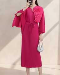 Luxury Floral Plissé Dress