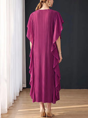 Luxury Plissé Ruffle Kaftan Dress