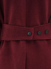 Luxe Burgundy Wool Blend Wide Leg Pant Suit