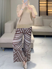 Luxury Pleats Geometric Pants