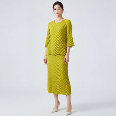 Luxury Two-Piece Pleated Set