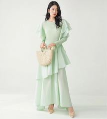 Luxury Pleats Ruffle Formal Dress