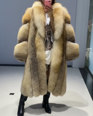 Full-Length Gold Fox Fur Coat