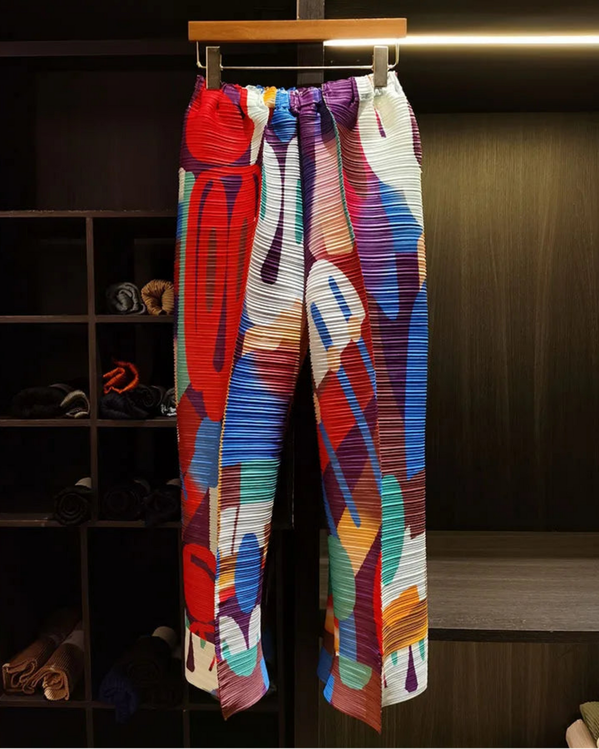 Multicolor Palazzo Pleated Pants
