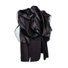 Luxury Avant-Garde Tailored Ruffled Blazer