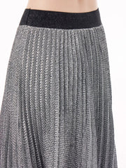 Pleated Crepe Maxi Skirt