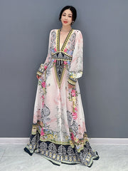Haute Couture Long Floral Dress