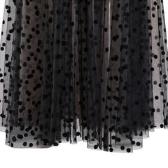 High-Waisted Polka Dot Tulle Skirt