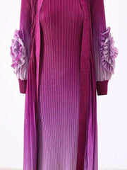 Truly Pleated Sleeveless Dress & Coat