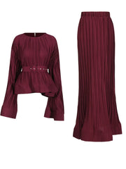 Truly Plissé Blouse & Long Skirt