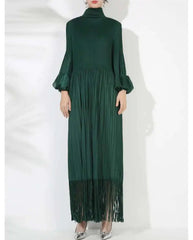Luxury Plisse Tassel Fringe Dress