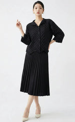 Luxury Formal Pleated Top & Skirt