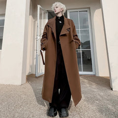 Men's Wool-Blend Oversized Stand Collar Coat