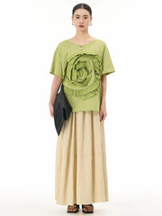 Luxe Ruffle Floral Appliqué Tee