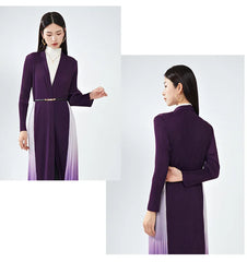 Truly Pleated Long Cardigan in Ombre