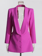 Luxe Cut-Out Back Blazer with Ruffled Flowers