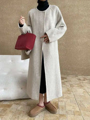 Luxury Wool-Blend Scarf Coat