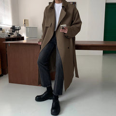 Luxe Men's Japanese Oversized Trench Coat