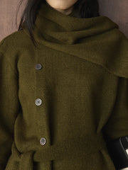 Luxury Knit Draped-Neck Set