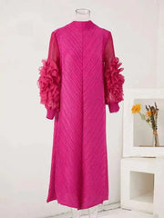 Luxury Plisse Ruffle Sleeve Dress